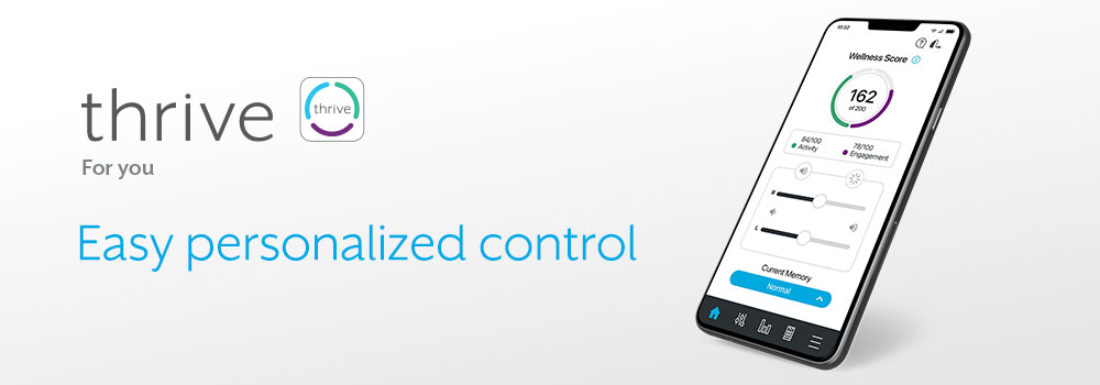 Thrive Hearing Control app - app screen